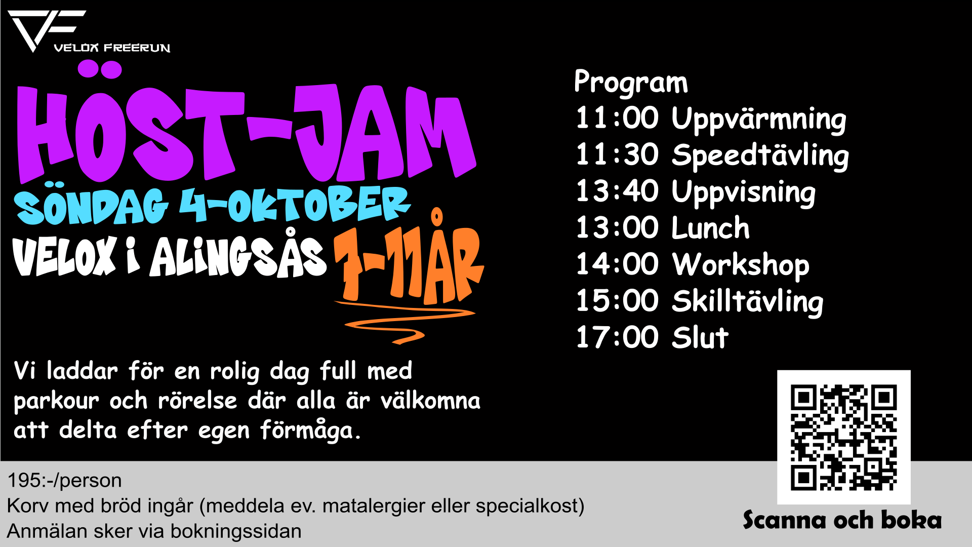 Söndag 4 oktober – jam-schema Alingsås